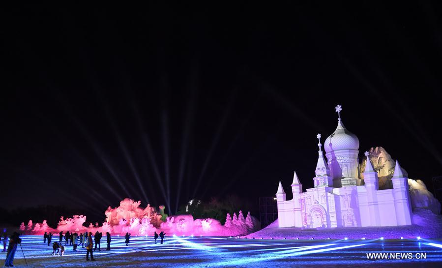 CHINA-HARBIN-SNOW SCULPTURE-LIGHT SHOW (CN)