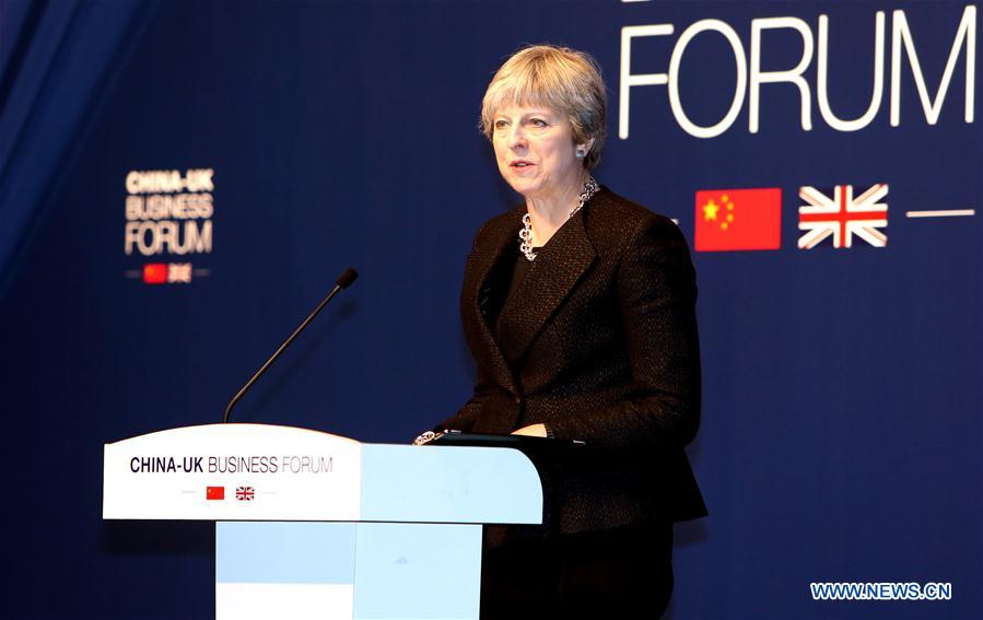 CHINA-SHANGHAI-BRITISH PM-BUSINESS FORUM