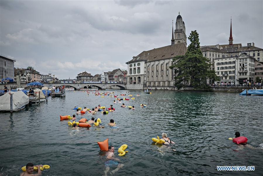 SWITZERLAND-ZURICH-LIMMAT-SWIMMING