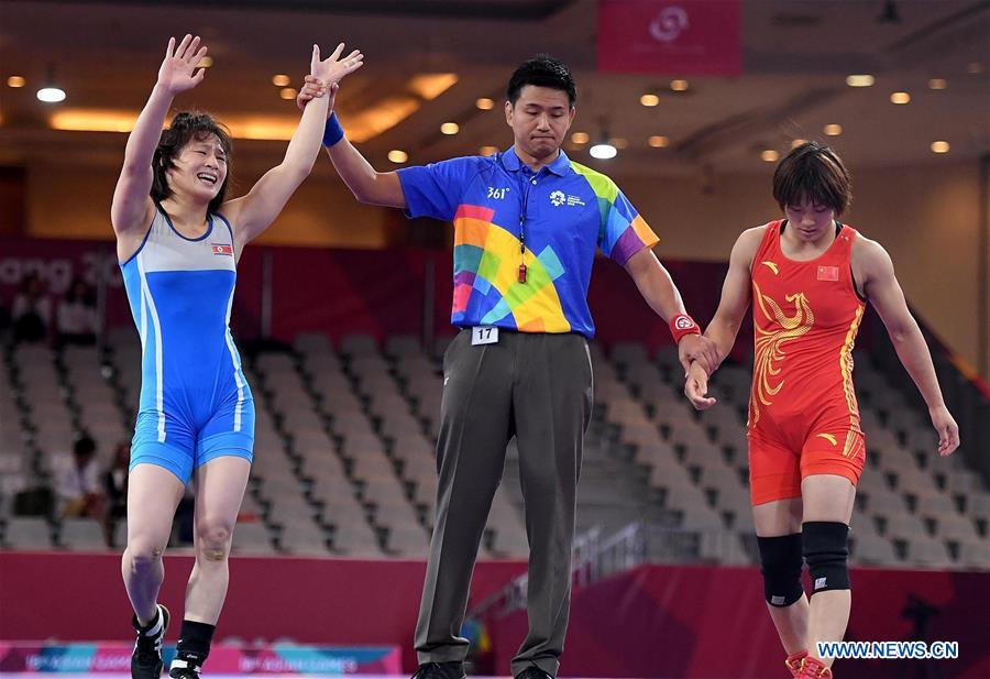 (SP)INDONESIA-JAKARTA-ASIAN GAMES-WRESTLING-WOMEN'S FREESTYLE 57 KG