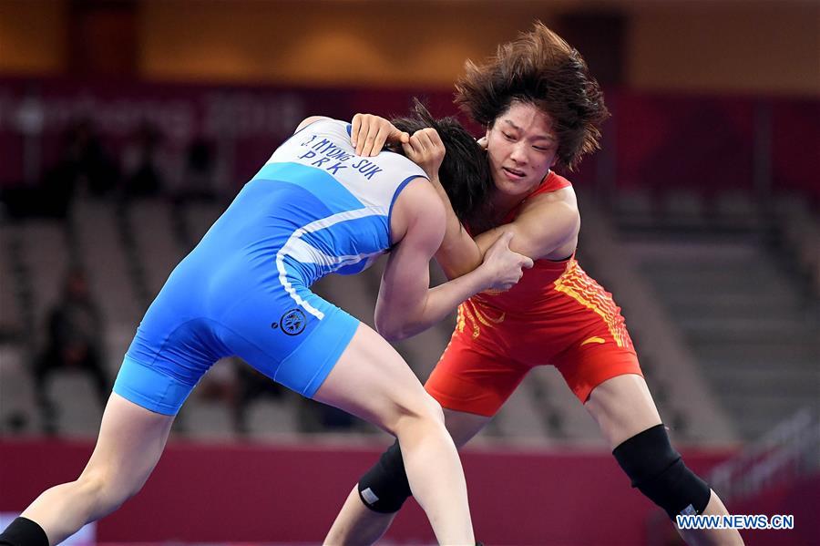 (SP)INDONESIA-JAKARTA-ASIAN GAMES-WRESTLING-WOMEN'S FREESTYLE 57 KG