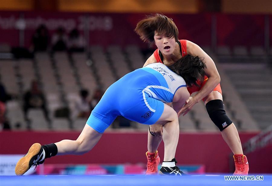 (SP)INDONESIA-JAKARTA-ASIAN GAMES-WRESTLING-WOMEN'S FREESTYLE 57 KG