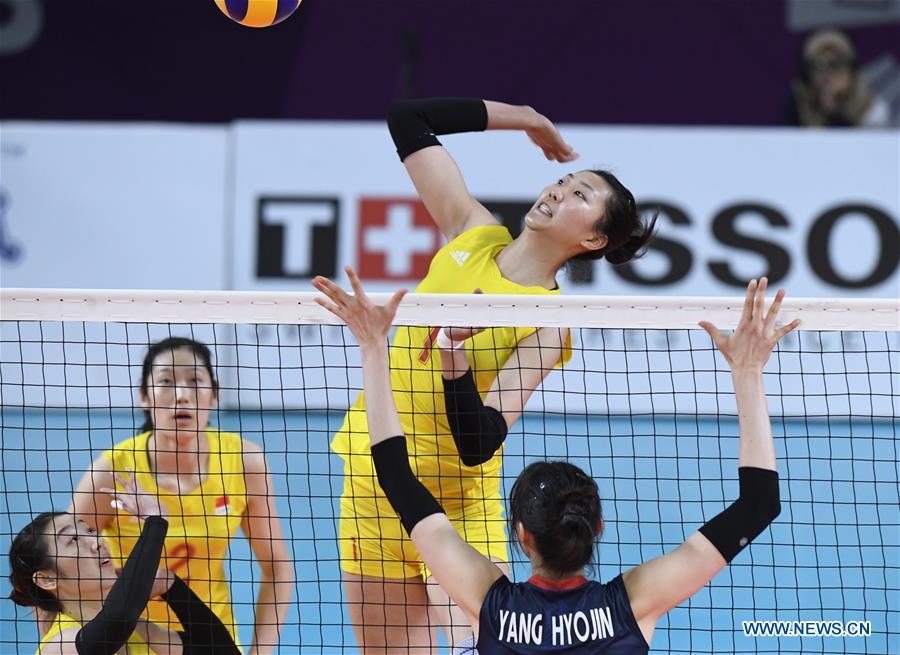 (SP)INDONESIA-JAKARTA-ASIAN GAMES-WOMEN'S VOLLEYBALL-CHINA VS SOUTH KOREA