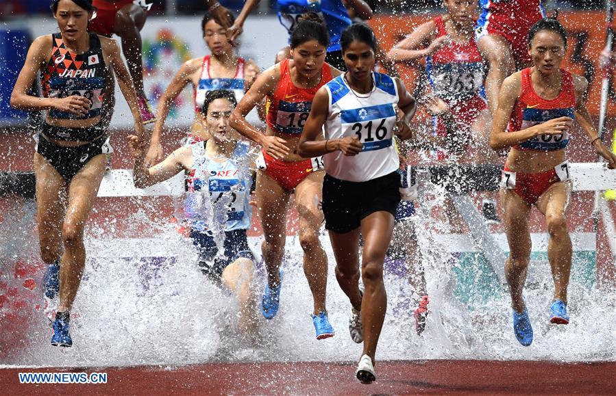 (SP)INDONESIA-JAKARTA-ASIAN GAMES-ATHLETICS-WOMEN'S 3000M STEEPLECHASE