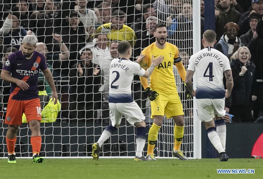 (SP)BRITAIN-LONDON-FOOTBALL-CHAMPIONS LEAGUE-QUARTERFINAL-TOT HOTSPUR VS MAN CITY 