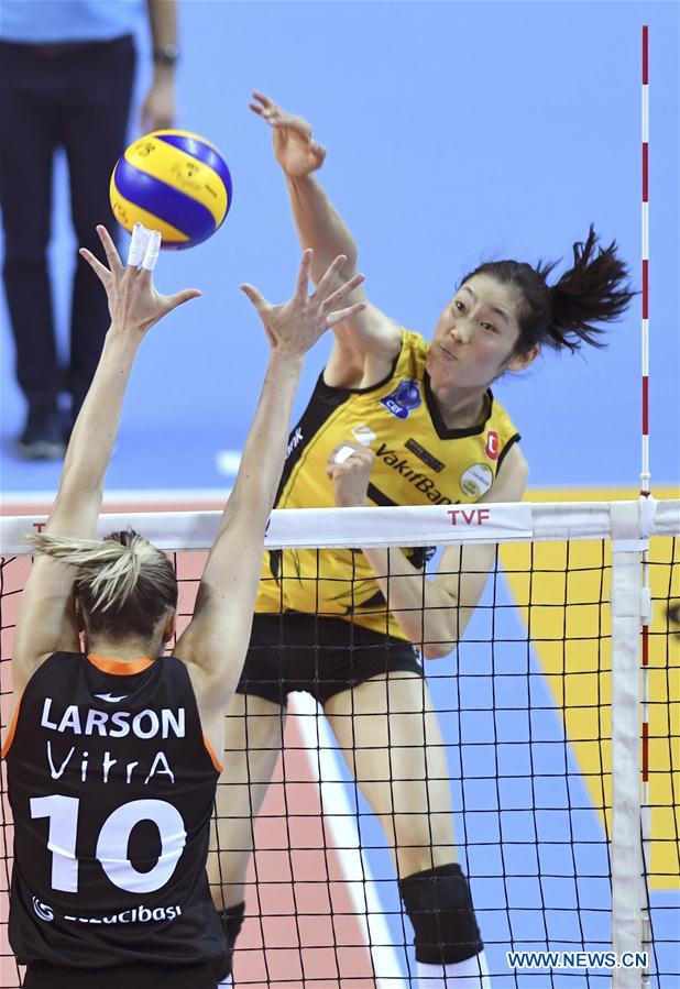 (SP)TURKEY-ISTANBUL-VOLLEYBALL-TURKISH WOMEN LEAGUE-VAKIFBANK VS ECZACIBASI