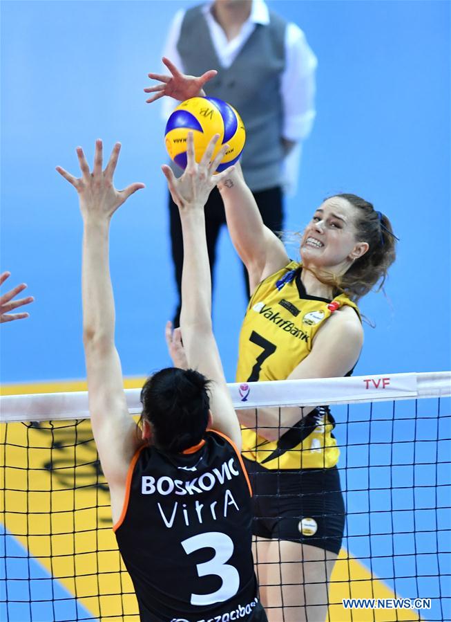 (SP)TURKEY-ISTANBUL-VOLLEYBALL-TURKISH WOMEN LEAGUE-VAKIFBANK VS ECZACIBASI