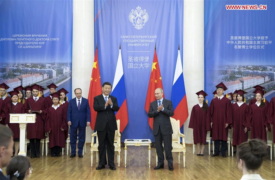 RUSSIA-ST. PETERSBURG-XI JINPING-DOCTORATE-AWARD