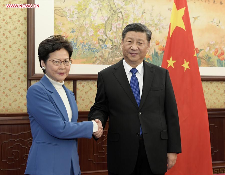 CHINA-BEIJING-XI JINPING-CARRIE LAM-MEETING (CN)